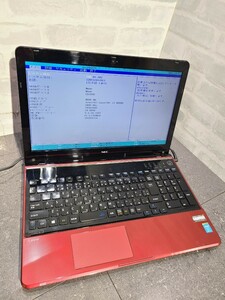 【現状品】管1W224 NEC LAVIE LS350/N PC-LS350NSR CPU core i3-4000M Bios起動OK HDD無し、メモリー4GB、バッテリー有り