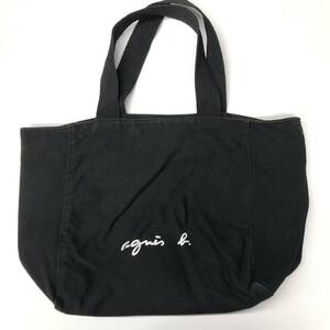  Agnes B agns b. handbag tote bag black canvas ground 