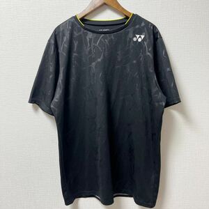 YONEX ヨネックス 半袖 Tシャツ プラクティスシャツ Lサイズ 透かし柄 ブラック ポリエステル