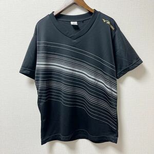 Mizuno ミズノ Vネック 半袖 Tシャツ プラクティスシャツ Lサイズ ブラック ポリエステル