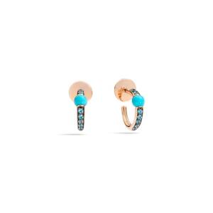 Pomellato Pomellato new goods vanity case entering regular written guarantee attaching . turquoise zircon rose Gold ma-ma non ma-ma hoop iya ring earrings 