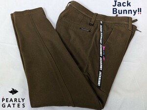 ★新品正規品秋冬 パーリーゲイツ/ジャックバニー メンズ裏起毛 ストレッチサイドラインロゴ パンツ 5(L) 　