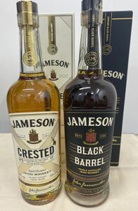 【未開栓】ウイスキー 2本セット JAMESON ジェムソン ①CRESTED クレステッド 700ml 40%②BLACK BARREL ブラックバレル 700ml 40% 