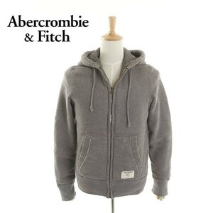 A4218/美品 秋冬 Abercrombie&Fitch アバクロンビー&フィッチ コットン マッスル フード パーカー S 灰色/メンズ ブルゾン ジャケット