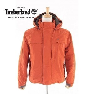 A5109/秋冬 Timberland BENTON SNORKEL JACKET WATERPROOF ジップアップ 中綿 フード マウンテンパーカー ジャケット M オレンジ/メンズ