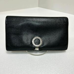 ★BVLGARI ブルガリ★ 長財布　ビーゼロワン　ロゴクリップ　ロゴ刻印　グレインレザー　ブラック　MADE IN ITALY 【USED】1228