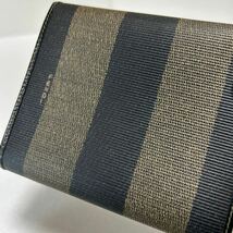 ◆FENDI フェンディ 折り財布◆ ペカン柄　Wホック　PVC×レザー　小銭入れ有　ロゴ刻印　MADE IN ITALY 【USED】1219_画像4