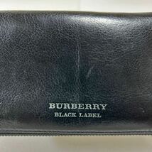 ◆BURBERRY バーバリー◆ ブラックレーベル　長財布　ラウンドジップ　本革　小銭入れ有　ブラック 【USED】1220_画像10