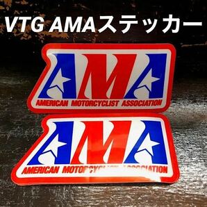 AMA ビンテージ ステッカー大 ハーレーダビッドソン モーター系 デッドストック バイカー AMA Vintage Sticker Square American Motorcycleの画像1