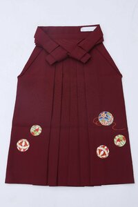 cherry★y3107gr★七五三★着用可★入学式・卒園式・七五三に★女の子 袴 単品★エンジ系 刺繍入り★753【中古品/ポリ】