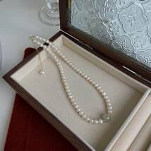 真珠のネックレス 本真珠 淡水パール 高品質 高級 超綺麗 チェーン 装飾品 ジュエリー 極上 東洋 人気商品 本物 新ファッション zx93_画像6
