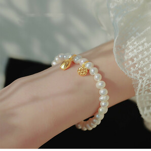 淡水パール 真珠のブレスレット チェーン 腕輪 高品質 レディースアクセサリー バングル 装飾品 ジュエリー 誕生日 結婚式 高級感 zs26の画像6