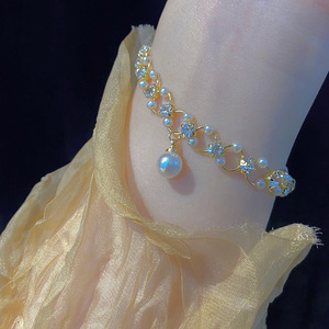 淡水パール 淡水珍珠 真珠のブレスレット チェーン 腕輪 高品質 レディースアクセサリー プレゼント 誕生日 結婚式 正規品 本物 人気 ZS57