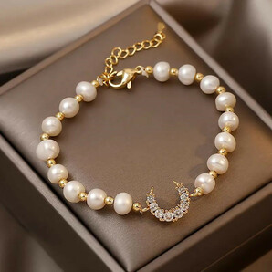 真珠 ブレスレット 淡水パール 真珠のブレスレット 腕輪 高品質 レディースアクセサリー 装飾品 ジュエリー 誕生日 パーティー 祝日 zs44の画像1