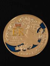 Z18-16)海外丸形記念金貨、コイン、メダル*2016年カナダ紅葉　モミジ*参考品1枚　表面カラー、裏ゴールド_画像1