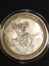 Z139-22)海外丸形記念銀貨、コイン、メダル*2015年　オーストラリア　コアラ* 1枚　シルバー 磁石に付かない_画像2