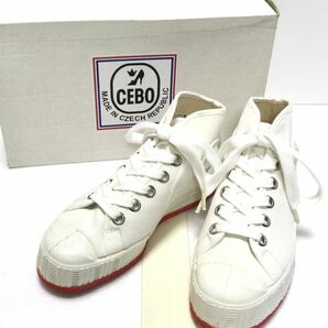 新品「CEBO」“702F” ヴァルカナイズド製法 ミドルカット キャンバス スニーカー SIZE:38/24.0cm チェコ製