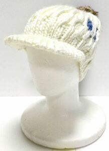 新品「nobis」“HONEY(Hat)”ケーブル編み アクリル100% ローゲージ ニットキャップ SIZE:UN Bright-White