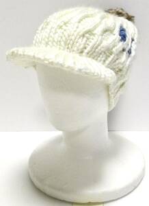 新品「nobis」“HONEY(Hat)”ケーブル編み アクリル100% ローゲージ ニットキャップ SIZE:UN Bright-White ②