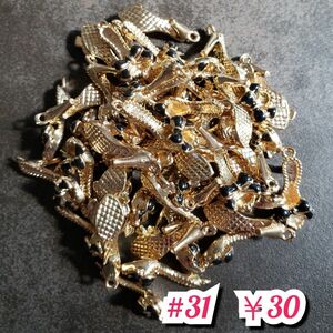 デコ素材・金属チャーム(リボン付ハイヒール)黒