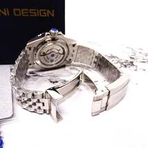 送料無料・新品・パガーニデザイン・メンズ・機械式腕時計 ・GMT針オマージュウオッチ・ペプシベゼル・ジュビリーメタルストラップPD-1662_画像8