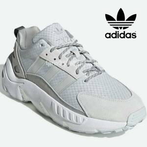 新品未使用 アディダス ZX 22 BOOST【27.5cm】定価14500円 ブースト スニーカー adidas レザー 本革 スエード 靴 運動 8047 グレー