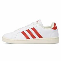 新品未使用 アディダス GRANDCOURT【26cm】スニーカー adidas グランドコート 靴 白 カジュアル 2164 シューズ スリーストライプ 赤 合皮_画像3