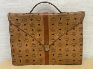 【21904】MCM ビジネスバッグ ブリーフケース 書類カバン 手提げ 総柄 レザー