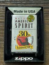 zippo AMERICAN SPIRIT 30th 限定品 Anniversary 2012年製 アメリカンスピリット デッドストック 当選品 1937レプリカ フラットトップ_画像2