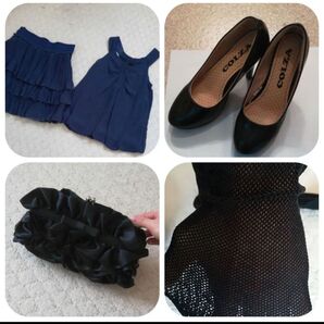 結婚式 パーティー ドレス パンプス バック セット