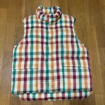 visvim WALKER DOWN VEST CHECK ダウンベスト　ベージュ　チェック柄 ウール アウター _画像1