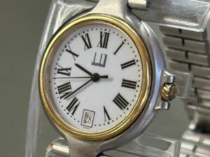 1円〜◆ダンヒル dunhill ミレニアム SWISS MADE クォーツ 6 41668 白文字盤 メンズ腕時計
