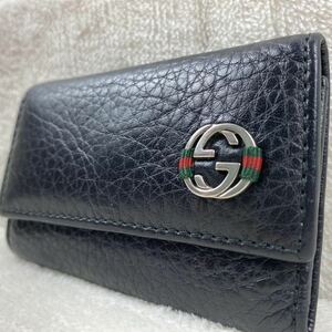 GUCCI グッチ　6連　キーケース　鍵　ブラック　レザー