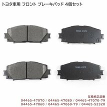 プリウス ZVW30 ZVW35 フロント ブレーキパッド 左右 4枚 セット 互換品 04465-47070 04465-47080 等 新品 トヨタ ブレーキ パッド 30系_画像1