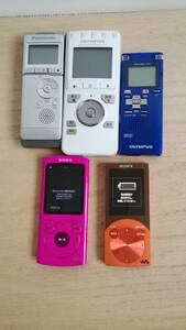 231217　SONY WALKMAN ソニーウォークマン NW-S764、NW-S644、Panasonic RR-XS350、 OLYMPUS PJ-30、V-72　５点セット　訳ありジャンク品