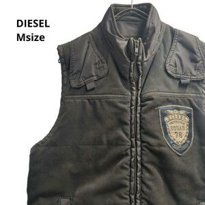 DIESEL中綿/コーデュロイダウンベスト　ブラウンM b19