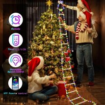 はしごサンタクロース クリスマスイルミネーション 屋外 APP制御 サンタはしご LED 3M リモコン付 電飾 モチーフ 防水 タイマー機能_画像8