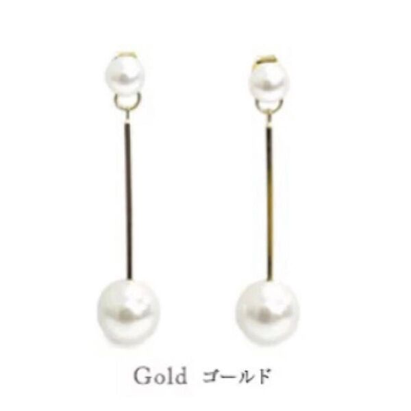 2way パールピアス 【ゴールド】上品 レディースアクセサリー【新品】ジュエリー silver925 フォーマル 春アクセサリー