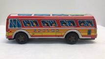 【ブリキ玩具（バス車両）】【メーカー不明】【なかよし観光/全長27cm/（プルバック式）可動品】【1970年当時物】_画像2