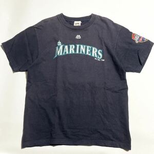 MLB ☆ 公式 マリナーズ Tシャツ フリー L相当 ネイビー メジャーリーグ ベースボール ファン 応援 野球■SAP39