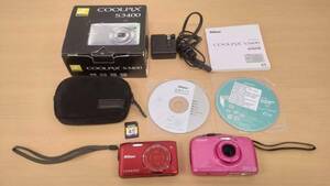 ＃8442A Nikon ニコン COOLPIX クールピクス S3400 W100 コンパクトデジタルカメラ 2台まとめ 通電確認済み