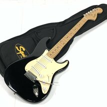 Squier by Fender スクワイア ストラトキャスター エレキギター シリアルNo.CY110802795 黒系 ソフトケース付き★現状品_画像1