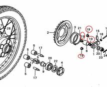 【送料無料】ホンダ純正CB400F/350Fスプロケット取付ナット(FOUR スタッド ヨンフォア スプロケット スプロケタワー チェーン ハブ ドラム)_画像2