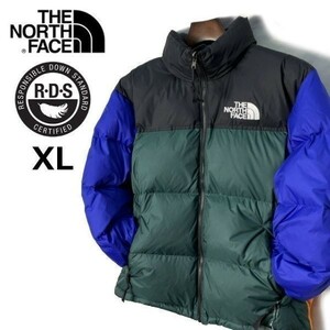 1円～!売切!【正規新品】THE NORTH FACE 1996 RETRO NUPTSE JACKET ダウンジャケット ヌプシ US限定 RDS 700フィル(XL)緑 黄 青 190122-160