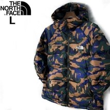 1円～!売切!【正規新品】THE NORTH FACE PRINTED HYDRENALITE HOODIE ダウンジャケット US限定 軽量 最新 防寒(L)茶 黒 迷彩柄 190122-130_画像3