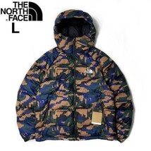 1円～!売切!【正規新品】THE NORTH FACE PRINTED HYDRENALITE HOODIE ダウンジャケット US限定 軽量 最新 防寒(L)茶 黒 迷彩柄 190122-130_画像1