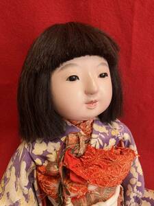 日本人形 市松人形 落款有 抱き人形 豆人形 玩具 雛人形 ビスクドール 戦前 縮緬 昭和初期　