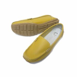  new goods 23cm lady's original leather driving shoes Loafer slip-on shoes yellow 541