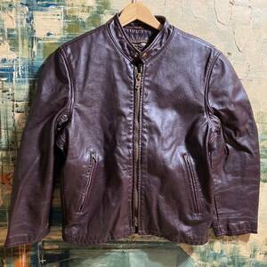 Vintage 60’s US製Leather Garment レザージャケット えんじ サイズ40 ライナー付き