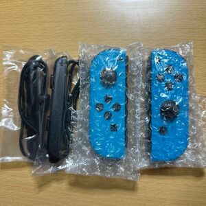 ★Nintendo Switch Joy-Con(L)/(R)ネオンブルー　ストラップ付　ちょっと訳あり